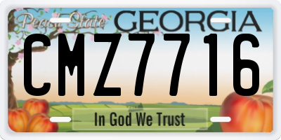 GA license plate CMZ7716