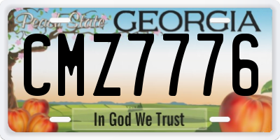 GA license plate CMZ7776
