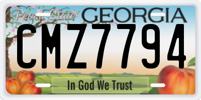 GA license plate CMZ7794
