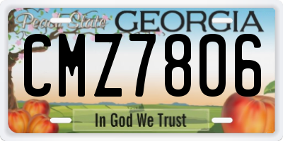 GA license plate CMZ7806