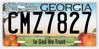 GA license plate CMZ7827