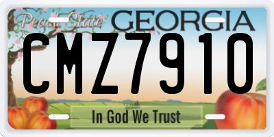 GA license plate CMZ7910