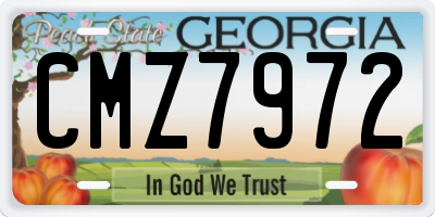GA license plate CMZ7972