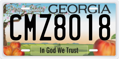 GA license plate CMZ8018