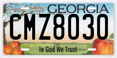GA license plate CMZ8030