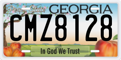 GA license plate CMZ8128