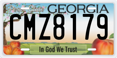GA license plate CMZ8179