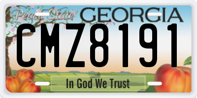 GA license plate CMZ8191