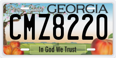 GA license plate CMZ8220
