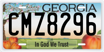 GA license plate CMZ8296