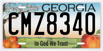 GA license plate CMZ8340