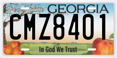 GA license plate CMZ8401