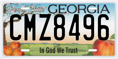 GA license plate CMZ8496