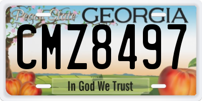 GA license plate CMZ8497