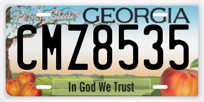 GA license plate CMZ8535