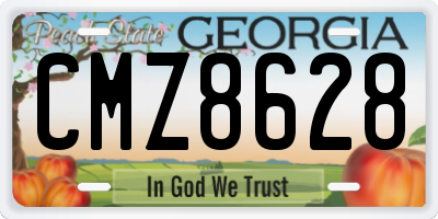 GA license plate CMZ8628