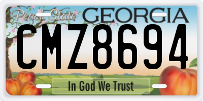 GA license plate CMZ8694