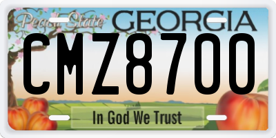 GA license plate CMZ8700