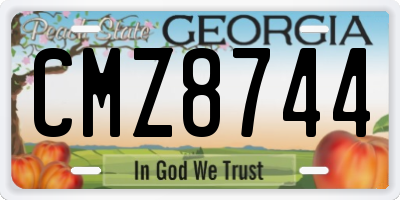 GA license plate CMZ8744
