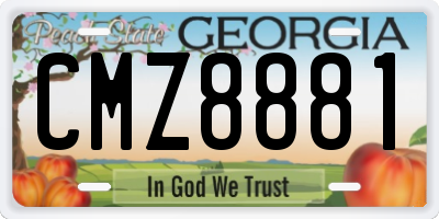 GA license plate CMZ8881
