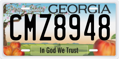 GA license plate CMZ8948
