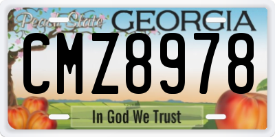 GA license plate CMZ8978