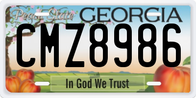 GA license plate CMZ8986