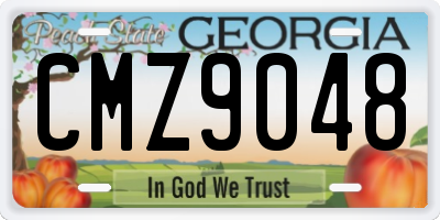 GA license plate CMZ9048