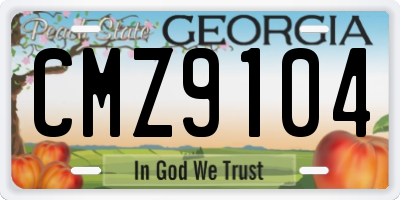 GA license plate CMZ9104