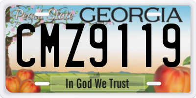 GA license plate CMZ9119