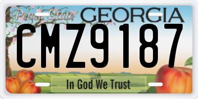GA license plate CMZ9187