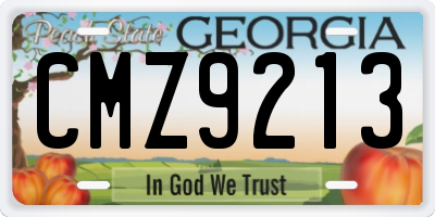 GA license plate CMZ9213