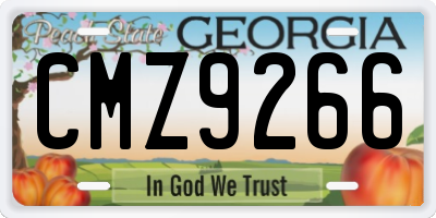 GA license plate CMZ9266