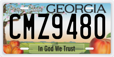 GA license plate CMZ9480