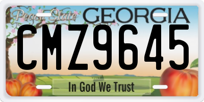 GA license plate CMZ9645