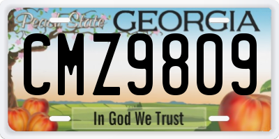 GA license plate CMZ9809