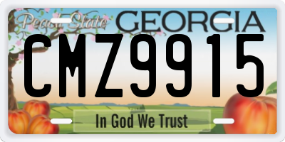 GA license plate CMZ9915