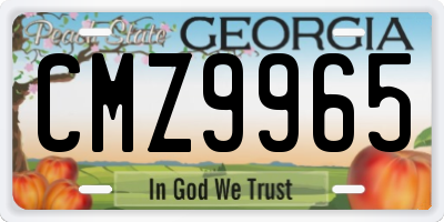 GA license plate CMZ9965