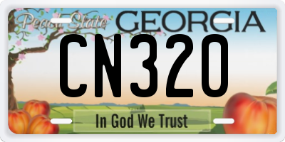 GA license plate CN320