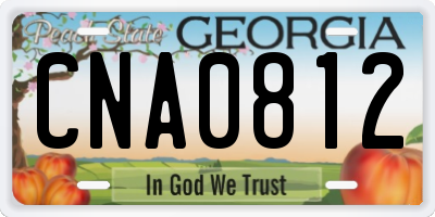 GA license plate CNA0812