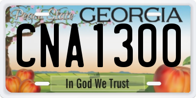 GA license plate CNA1300