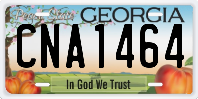 GA license plate CNA1464