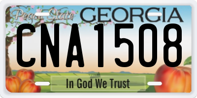 GA license plate CNA1508