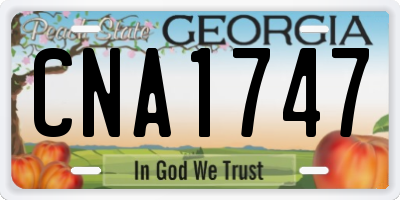 GA license plate CNA1747