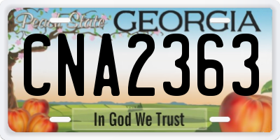 GA license plate CNA2363