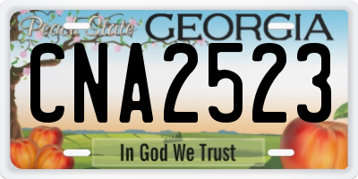 GA license plate CNA2523