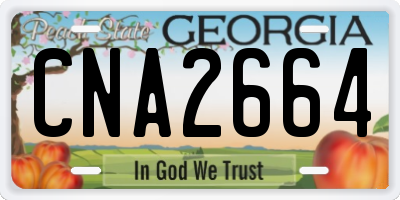 GA license plate CNA2664