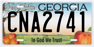GA license plate CNA2741