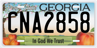 GA license plate CNA2858