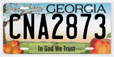 GA license plate CNA2873